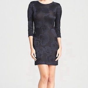 French Connection Raised Floral Navy Dress